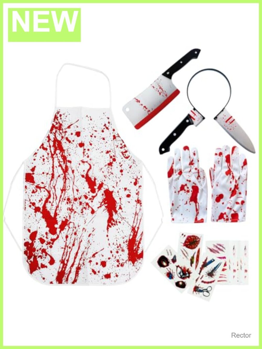 Halloween Butcher Cosplay Costume Accessory Set Ap Plastic Polyester